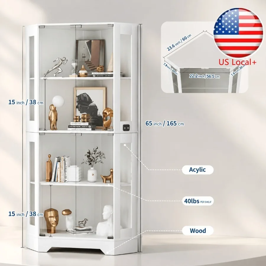 Storage - Vetrina angolare bianca da collezione, ideale