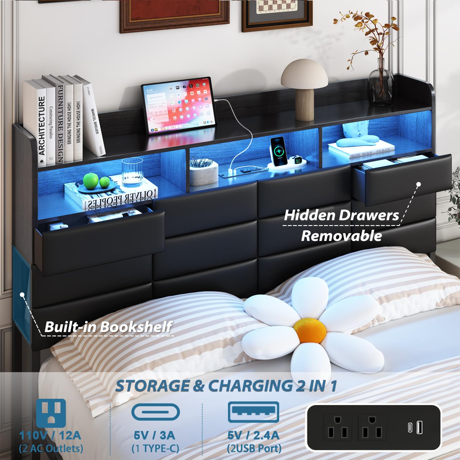 Struttura per letto matrimonia - King Size Bed Frame With Storage Drawers recensione e prezzo