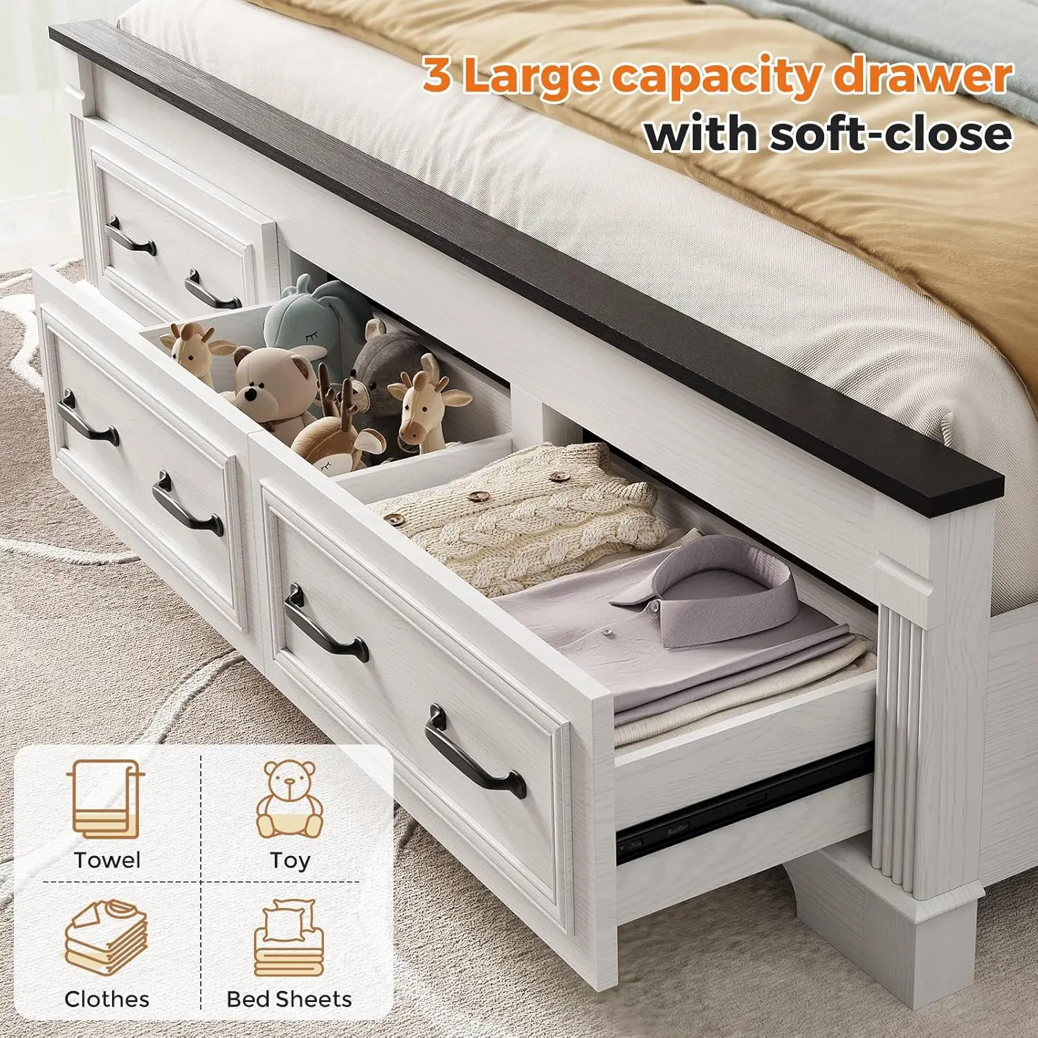 Struttura letto matrimoniale i - King Size Bed Frame With Storage Drawers recensione e prezzo