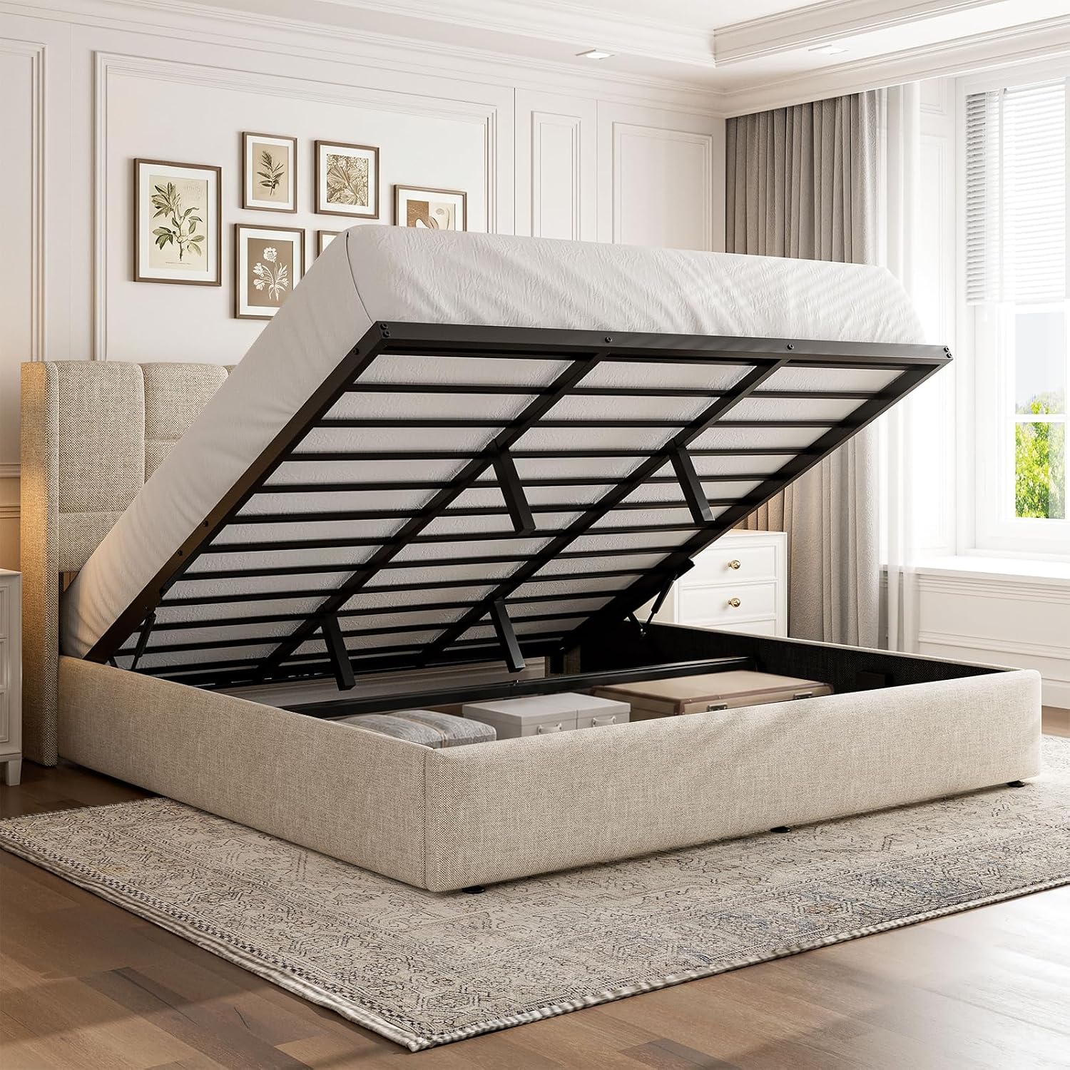 Struttura letto king size con  - Gas Lift Storage Bed Hydraulic recensione e prezzo
