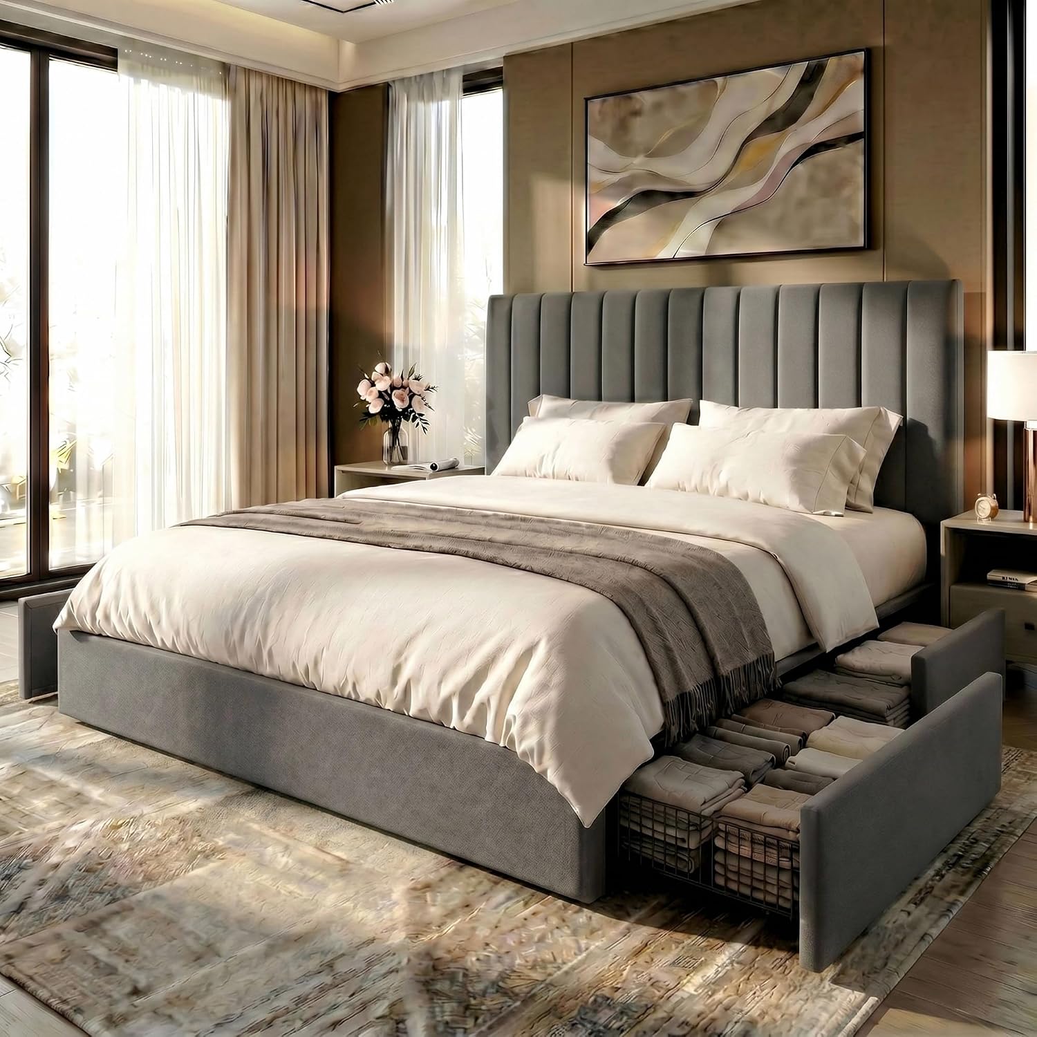 Struttura per letto matrimonia - King Size Bed Frame With Storage Drawers recensione e prezzo