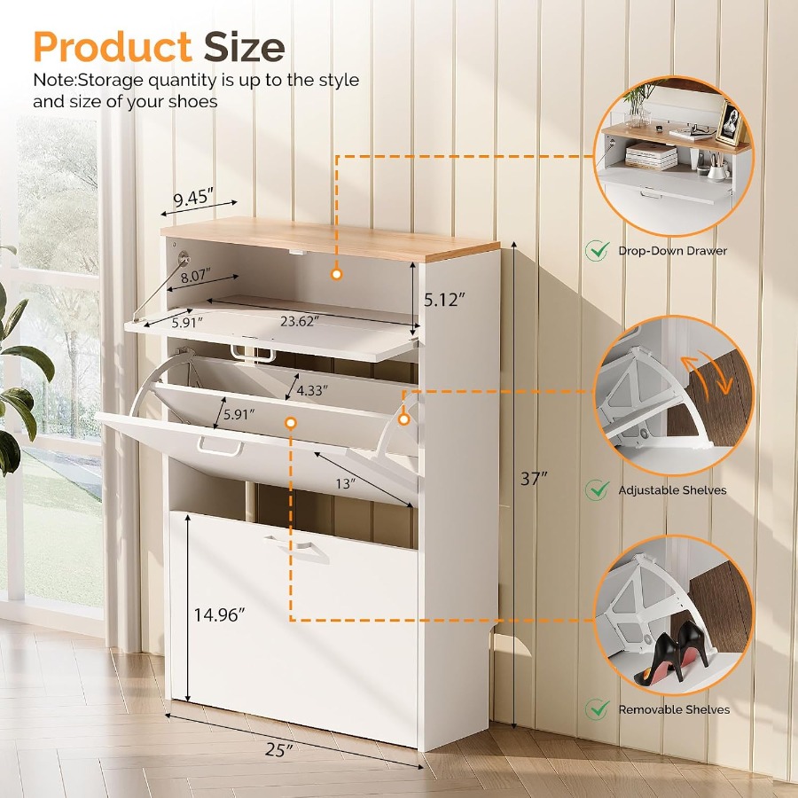 Mobiletto porta scarpe per l’i - Shoe Rack Cabinet Narrow Entryway recensione e prezzo