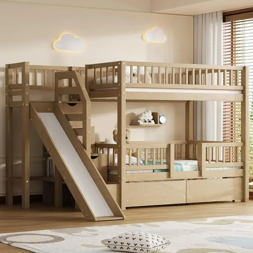 Letto a castello in legno con  - Bunk Bed With Stairs And Slide recensione e prezzo