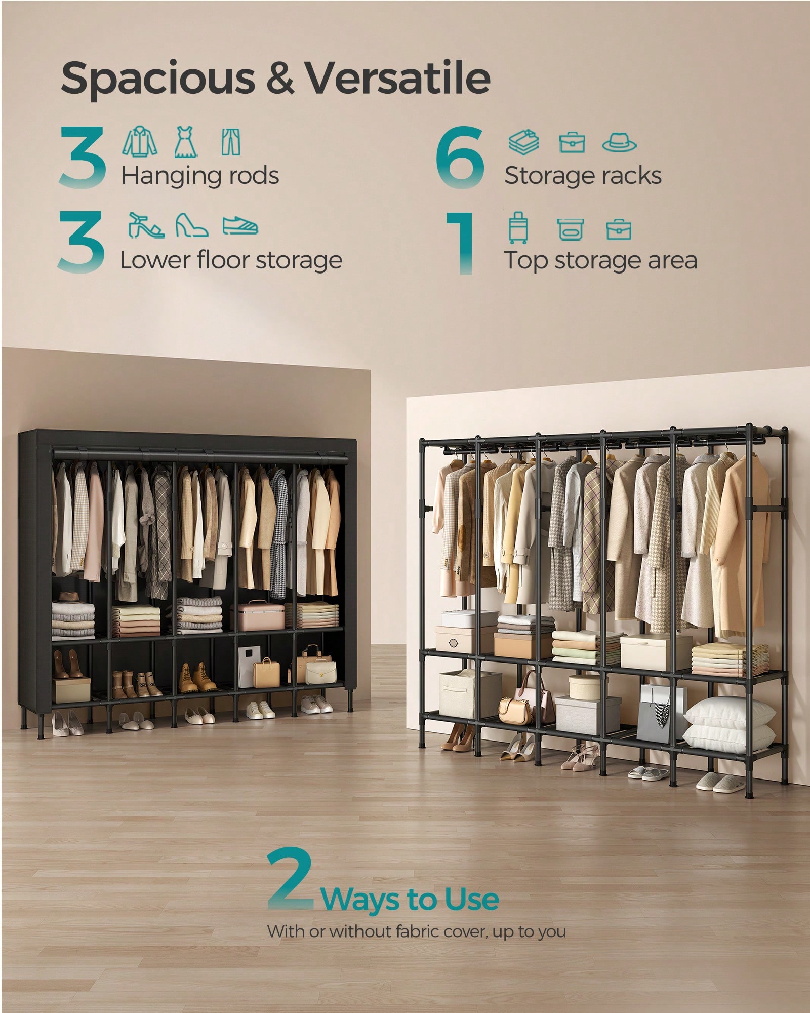 Armadio Portatile Resistente,  - Wardrobe Closet Portable Fabric Cover recensione e prezzo