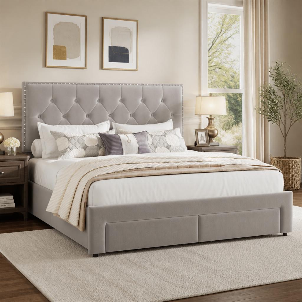 Struttura letto matrimoniale c - King Size Bed Frame With Storage Drawers recensione e prezzo