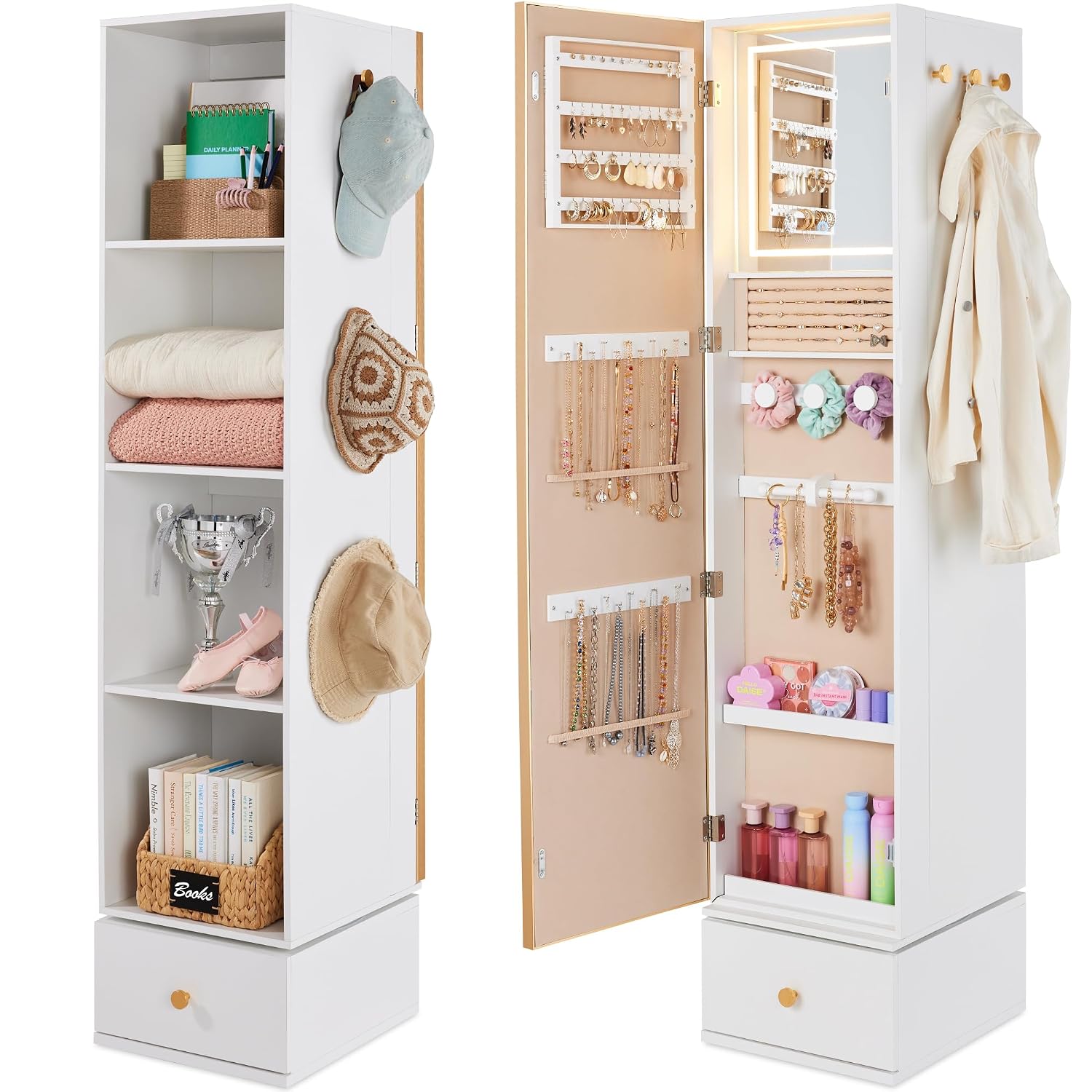 Specchio Rotante con Armadiett - Full Length Mirror Jewelry Armoire recensione e prezzo